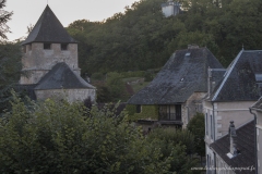 Vue de la chambre sur l'Eglise de Sarrazac